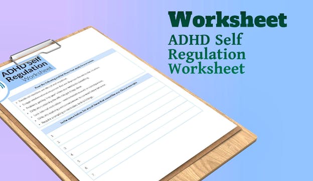 PLR Worksheets - ADHD Self Regulation Worksheet - PLR.me