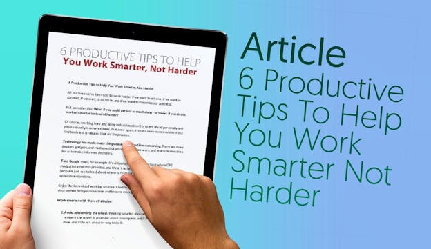 Simple Work Article PLR Articles & Blog Posts - 6 Productive Tips To Help You Work Smarter ...