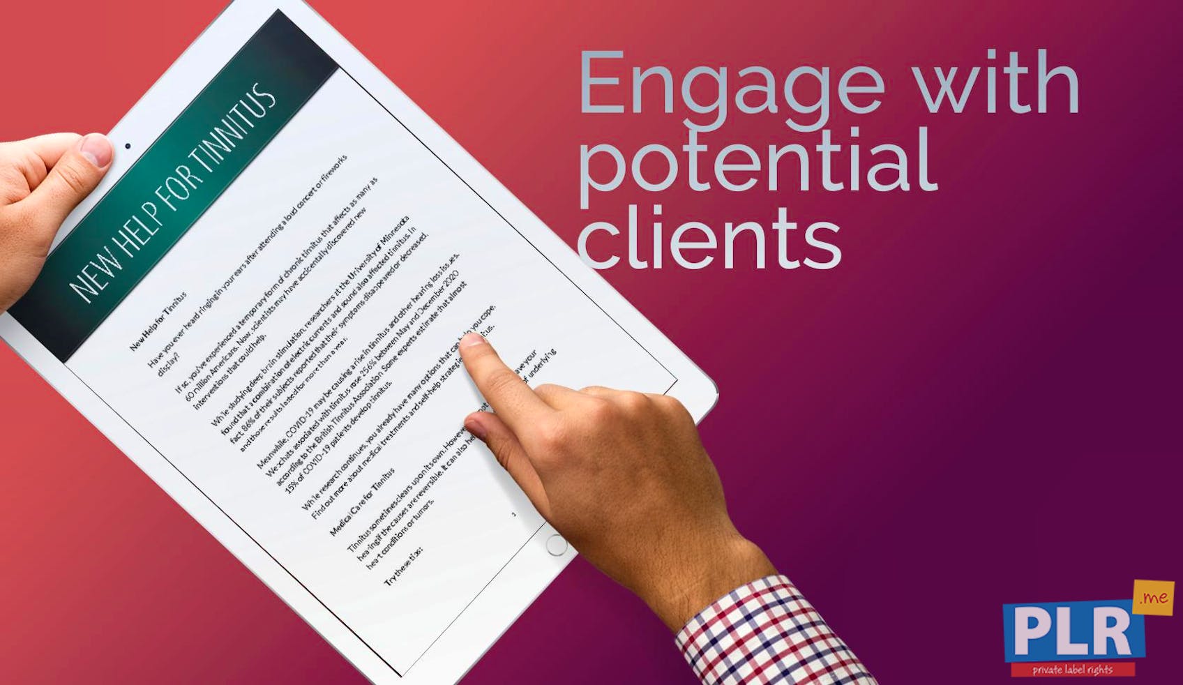 PLR Articles Blog Posts New Help For Tinnitus