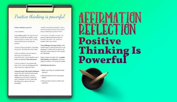 PLR Affirmation Reflections - Positive Thinking Is Powerful - PLR.me
