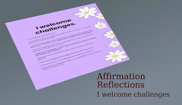 PLR Affirmation Reflections - I Welcome Challenges - PLR.me