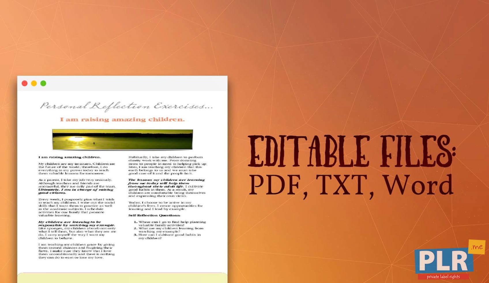 PLR Affirmation Reflections - I Am Raising Amazing Children - PLR.me