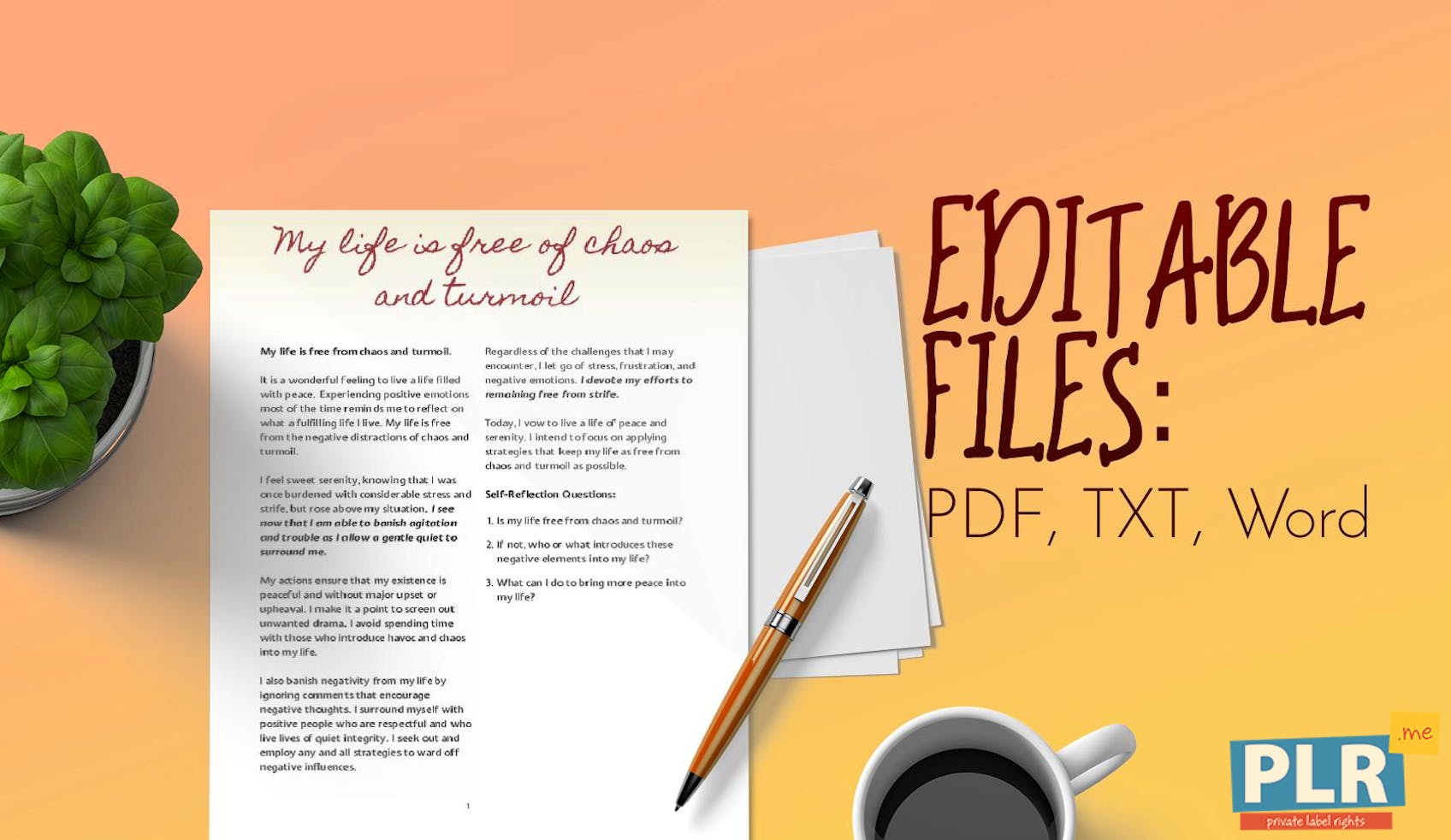 Plr Affirmation Reflections My Life Is Free From Chaos And