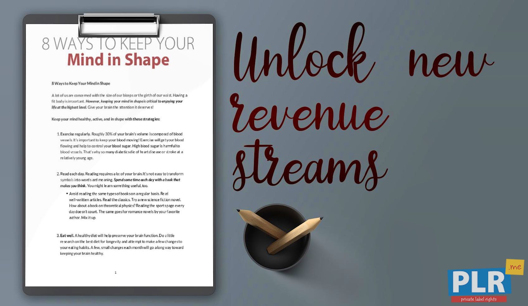 PLR Articles Blog Posts Ways To Keep Your Mind In Shape