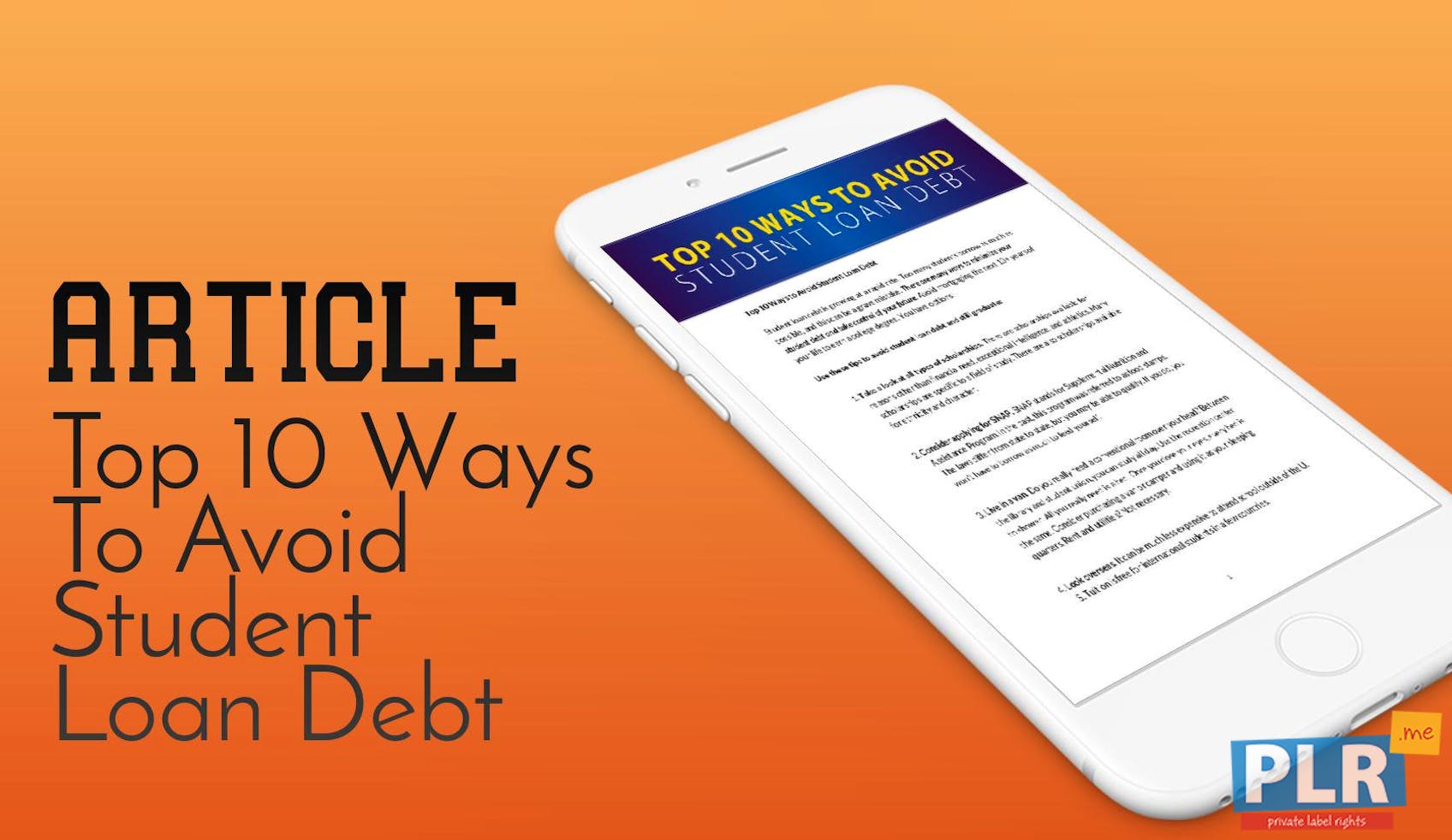 PLR Articles & Blog Posts - Top 10 Ways To Avoid Student Loan Debt ...