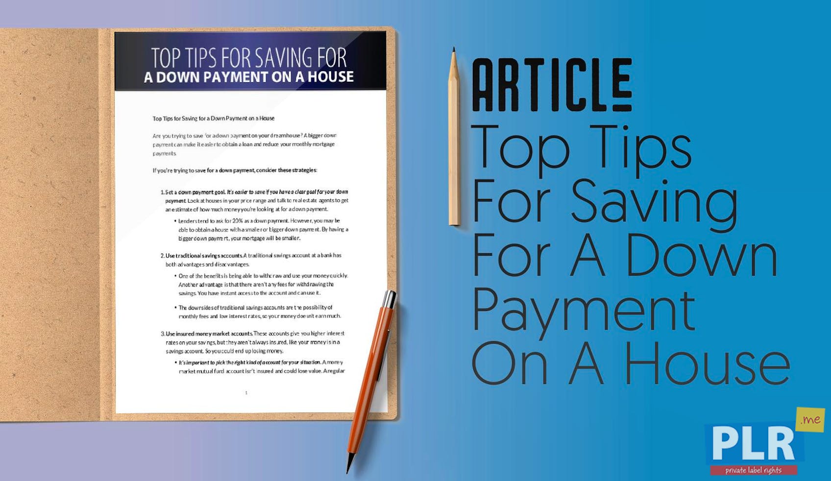 Savings Account How To Save For A Downpayment On A House Fast PLR