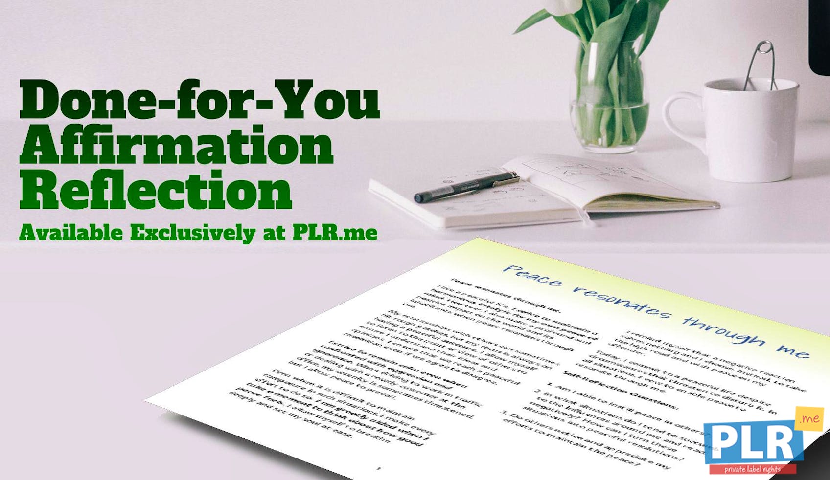 Plr Affirmation Reflections Peace Resonates Through Me Plr Me