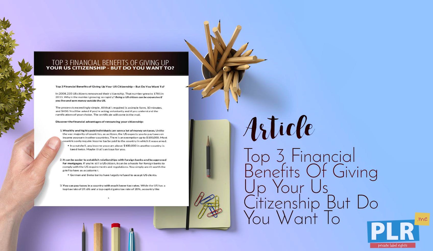 PLR Articles & Blog Posts - Top 3 Financial Benefits Of Giving Up