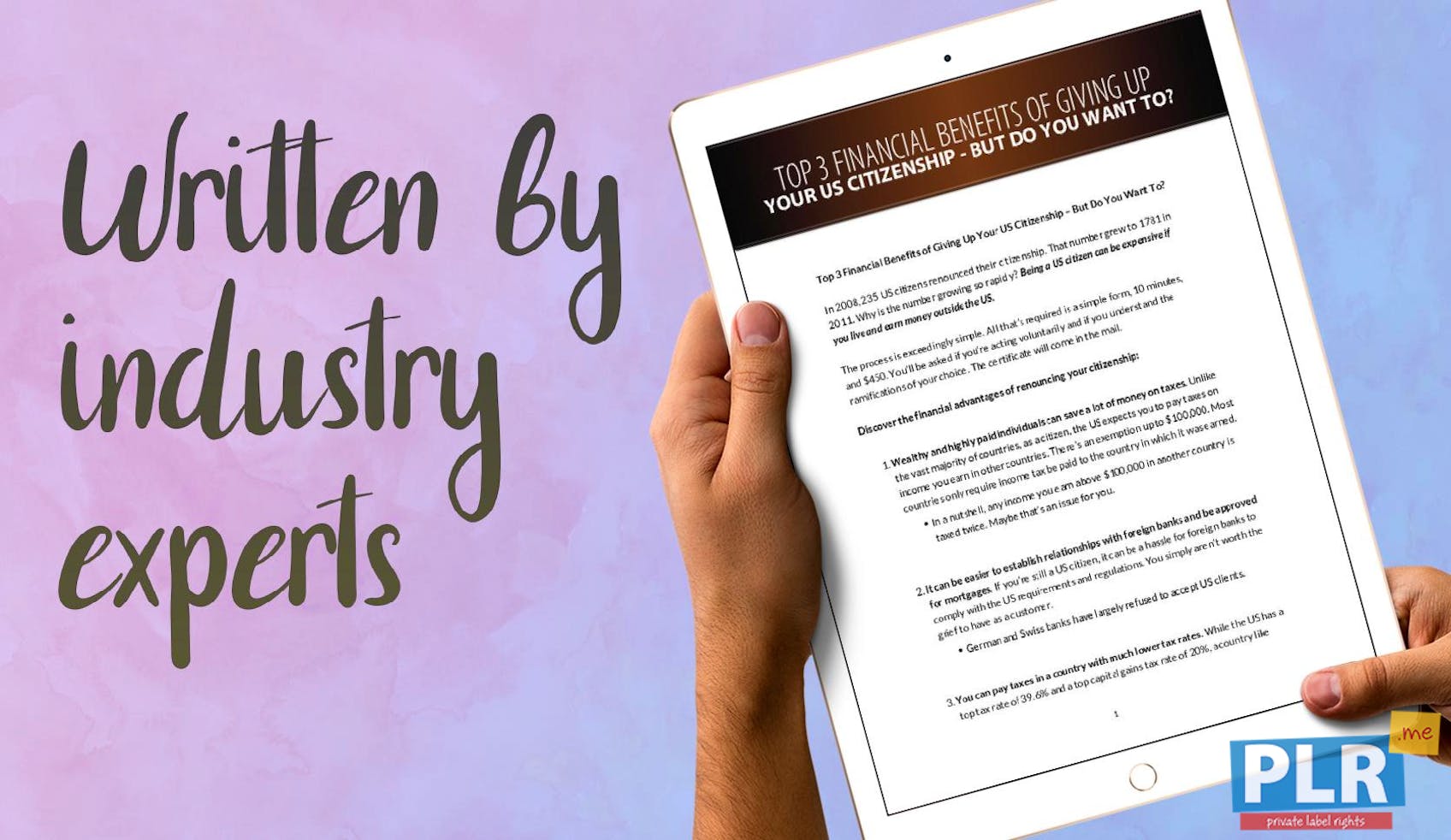 PLR Articles & Blog Posts - Top 3 Financial Benefits Of Giving Up